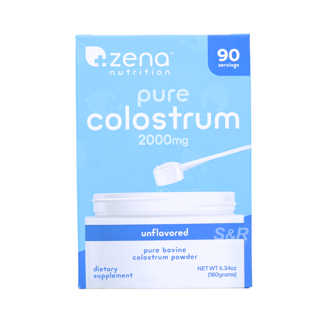 Zena Nutrition Pure Colostrum 2000mg Unflavored Dietary Supplement 180g